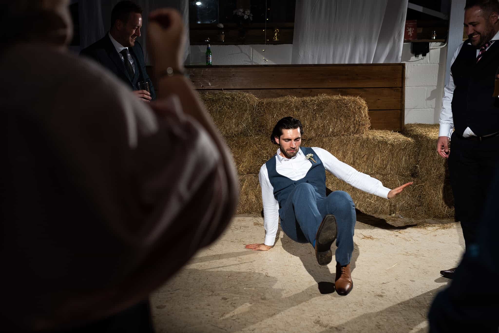 Break dancing groom