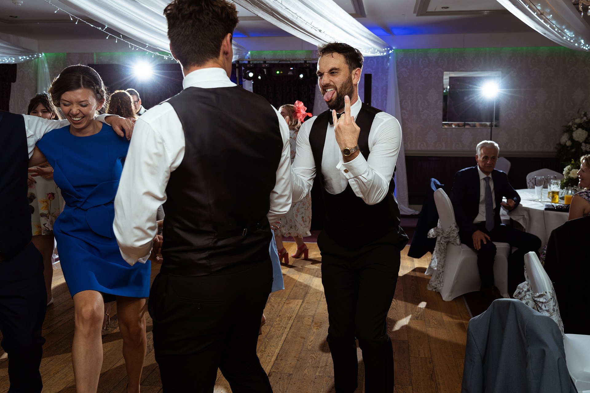 Maesmawr Hall wedding party dancing