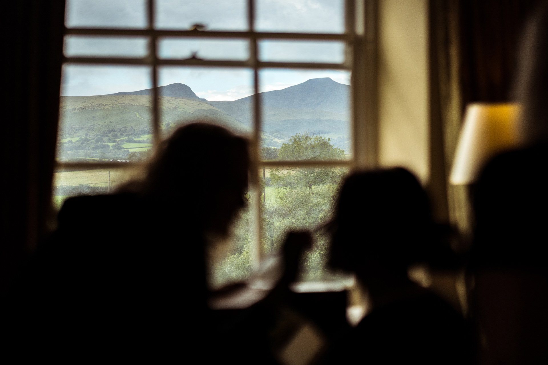 Brecon Beacons through window at Peterstone Court