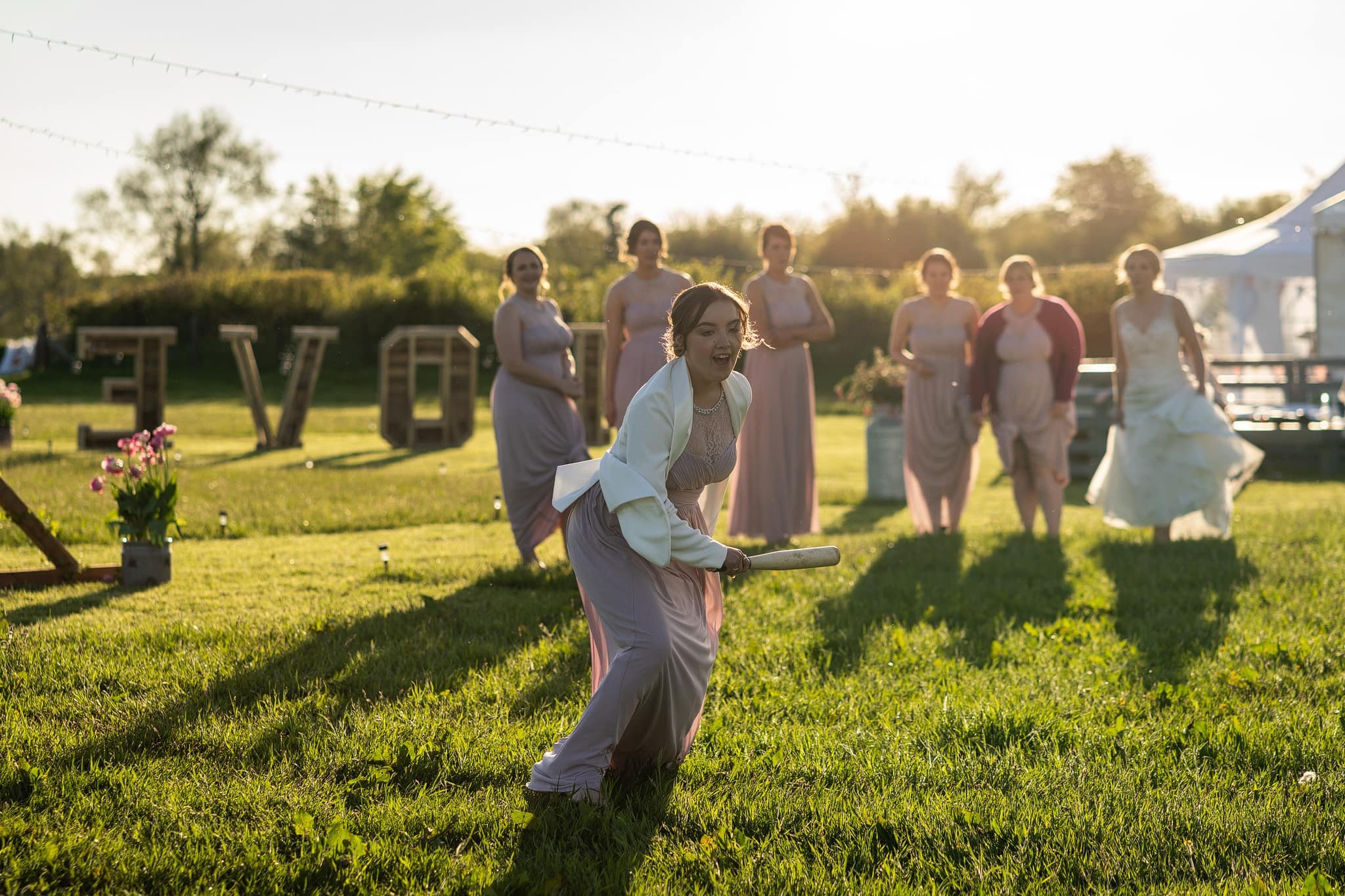 Rounders game played at sunset wedding