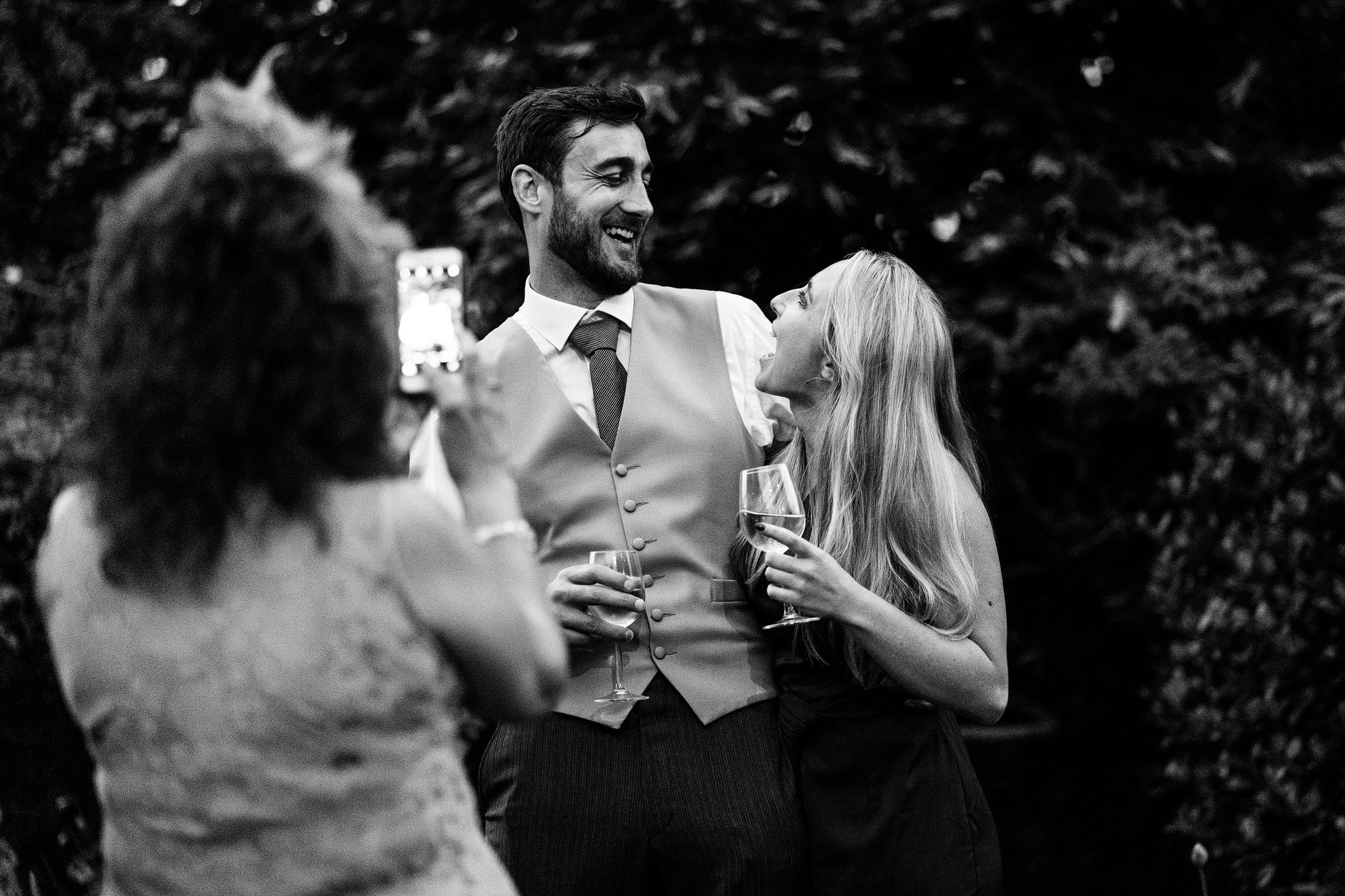 Laughter at Dewsall Court wedding