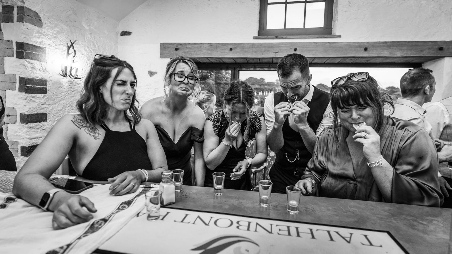 Shots at Talhenbont Hall wedding party