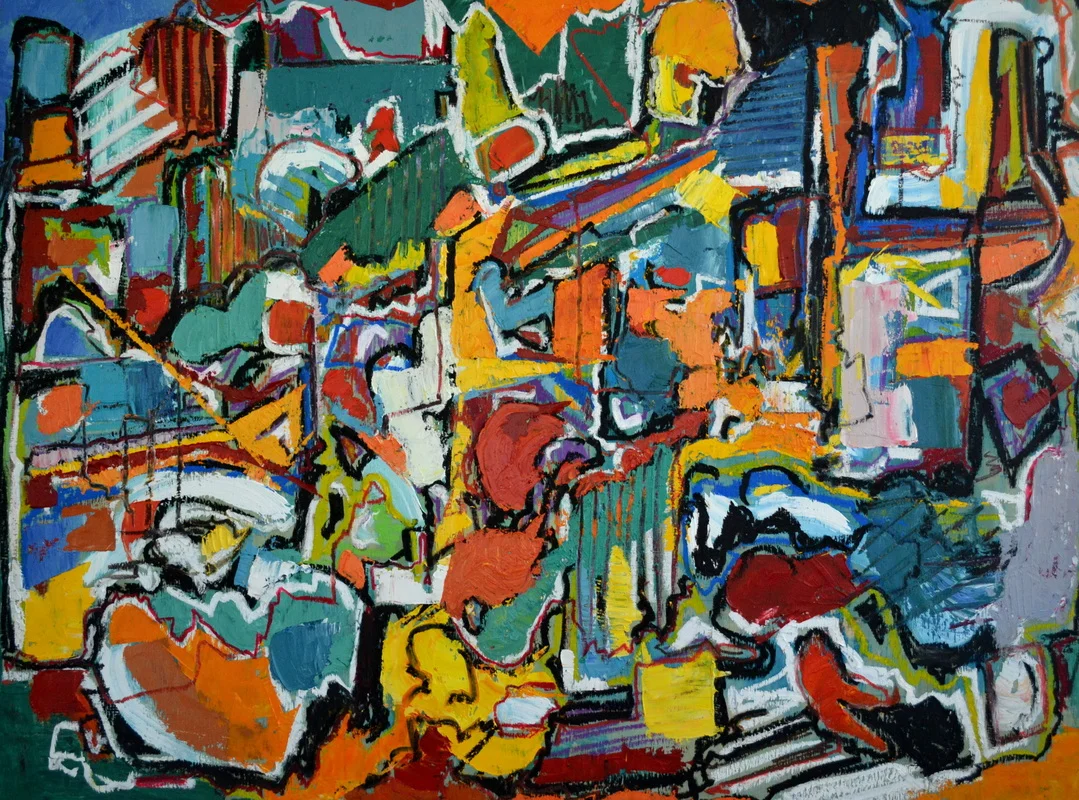 Chopsticks 36 x 48 inches; Oil on Wood, 2014