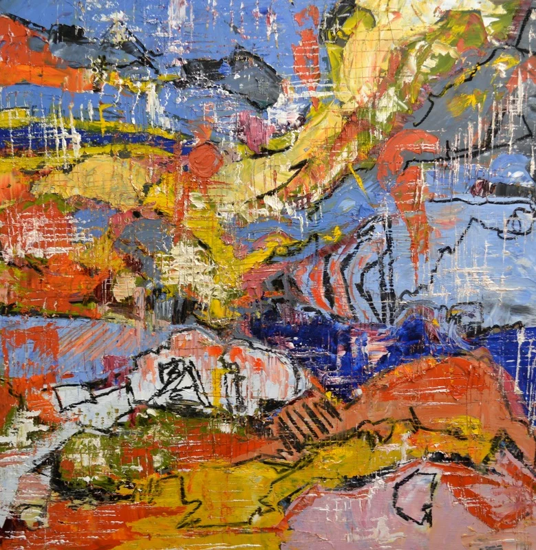 Leaving Over Ross Island 24 x 23.5 inches, Oil on wood, 2013