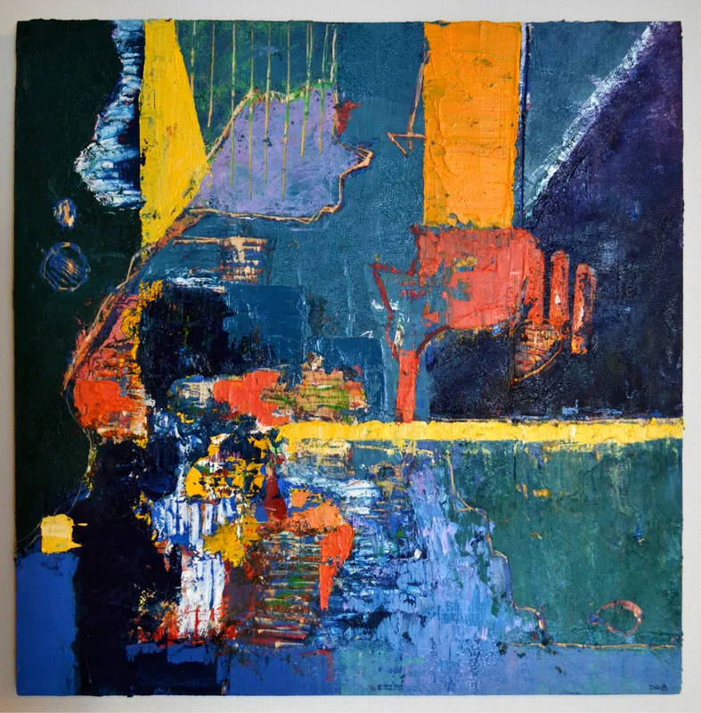 Recalibrate 24 x 24 inches. Oil Paint & Oil Pastel on Wood, 2016 ( AVAILABLE )