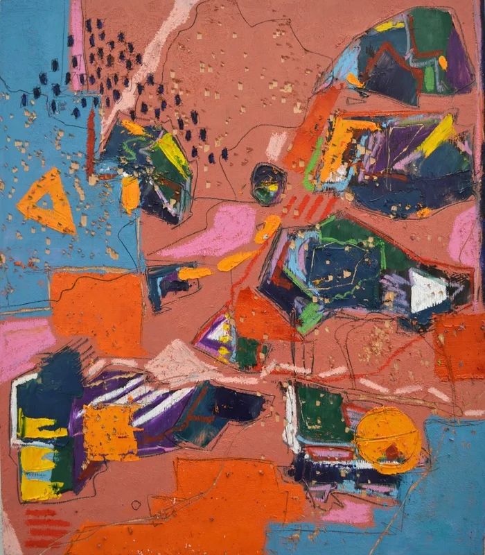 Looking In or Looking Back 27.75 x 24 inches. Oil Paint & Oil Pastel on Wood, 2015 ( AVAILABLE )