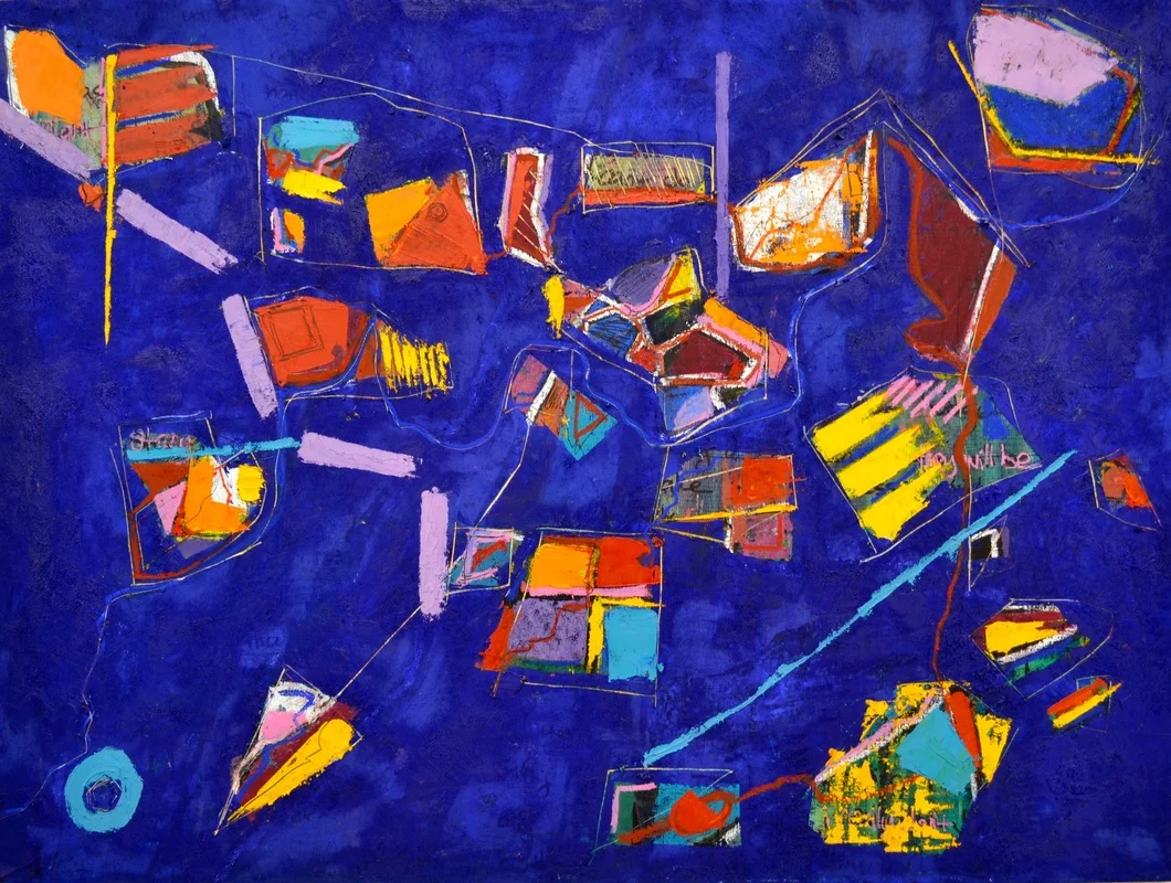 At Once, Both 36 x 48 inches. Oil Paint & Oil Pastel on Wood, 2015 ( AVAILABLE )