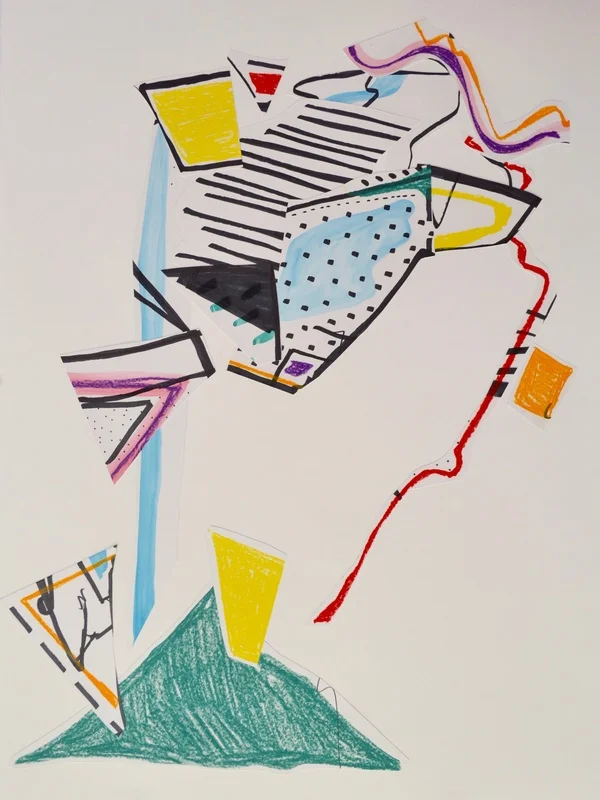 Franconia , 22 x 30 inches. Pen, Watercolor, Water-Soluble Wax Crayon, Paper, 2015.