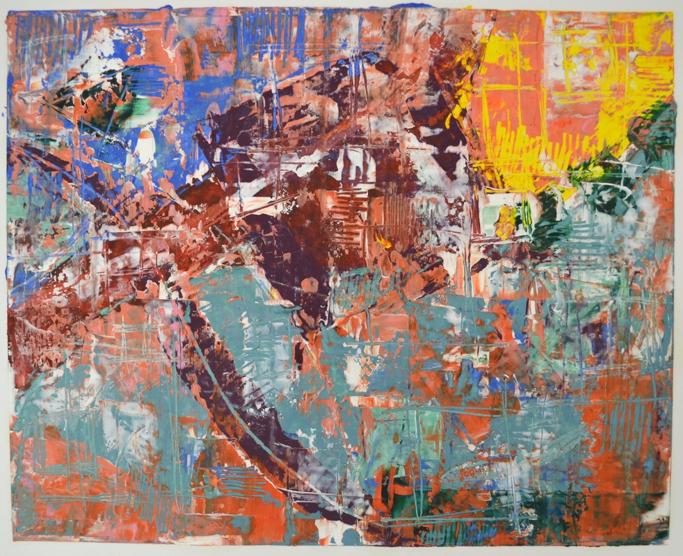 What About That One , 17 x 14 inches. Oil Paint and Oil Pastel on Paper, 2015.