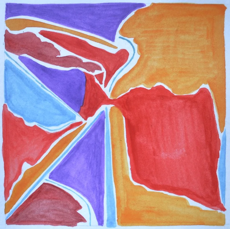 Two, 4 x 4 inches, Watercolor, 2015.