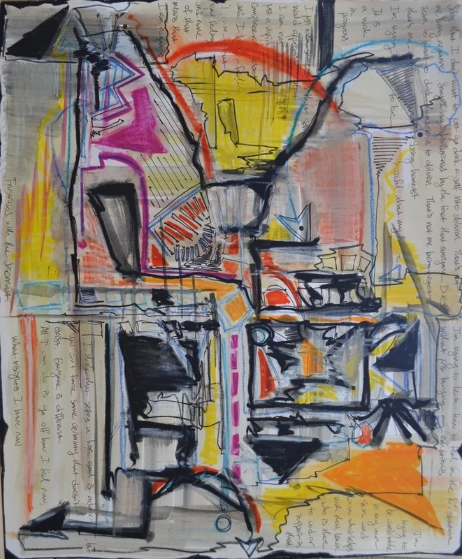Hanover, New Hampshire; 14 x 17 inches, Water-Soluble Wax, Pen, and Paper, 2014 (SOLD)