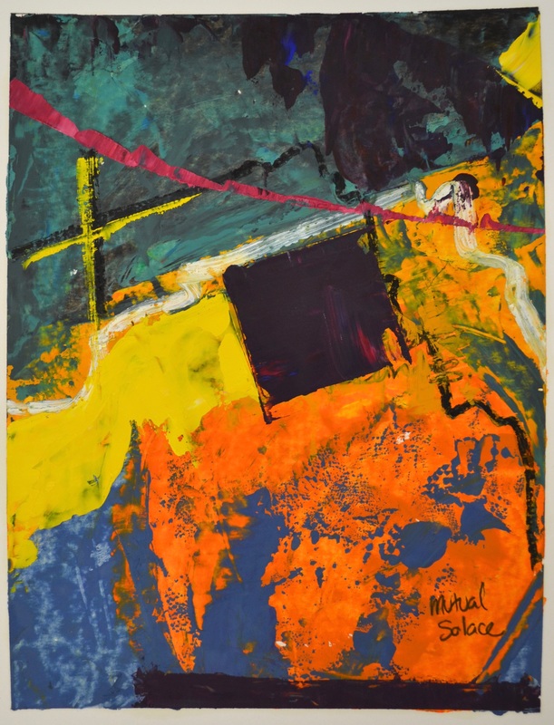 Mutual Solace, 11 x 14 inches. Oil Paint and Oil Pastel on Paper, 2015. (AVAILABLE)