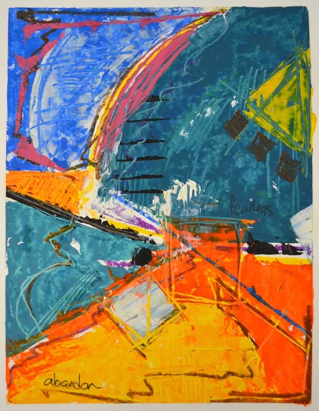 Fearless, 11 x 14 inches. Oil Paint and Oil Pastel on Paper, 2015. (AVAILABLE)