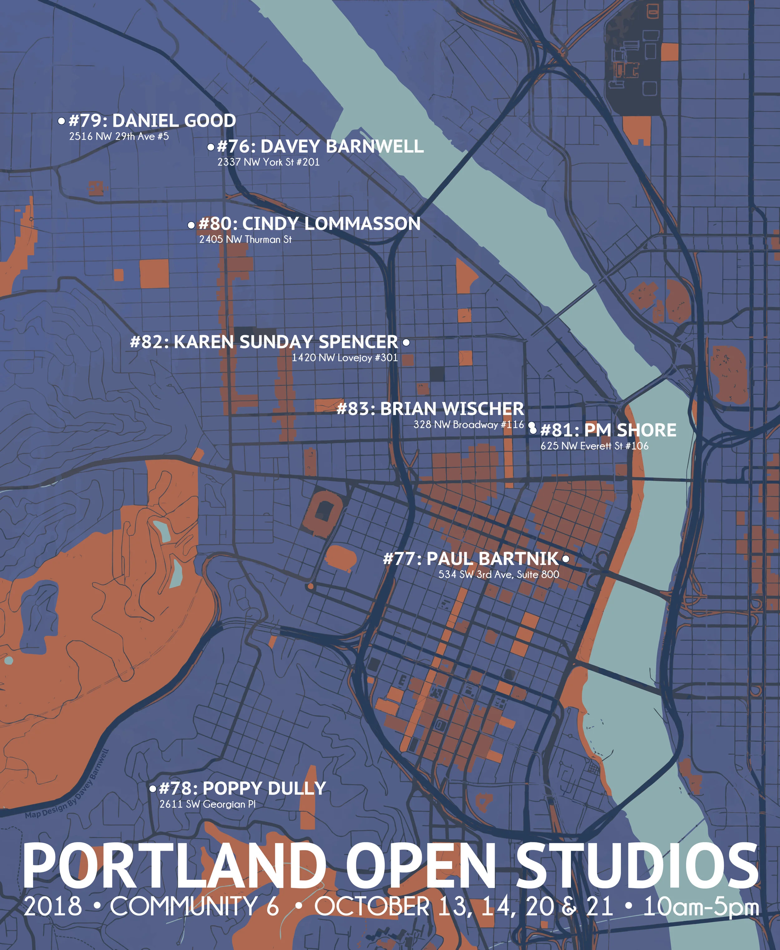 Portland Open Studios Community Map, 2018
