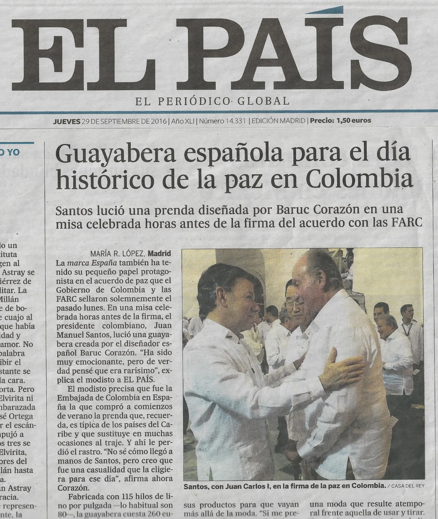 EL PAÍS, SEPTEMBER 29th 2016