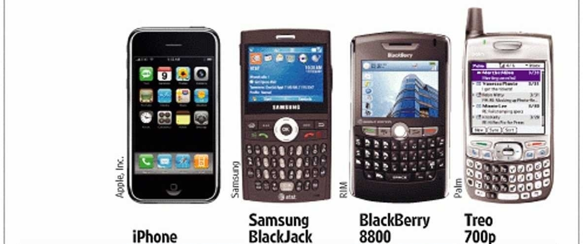 The original iPhone compared to its 2007 contemporaries. The influence of the 6 Pillars should be evident (source: BusinessInsider)