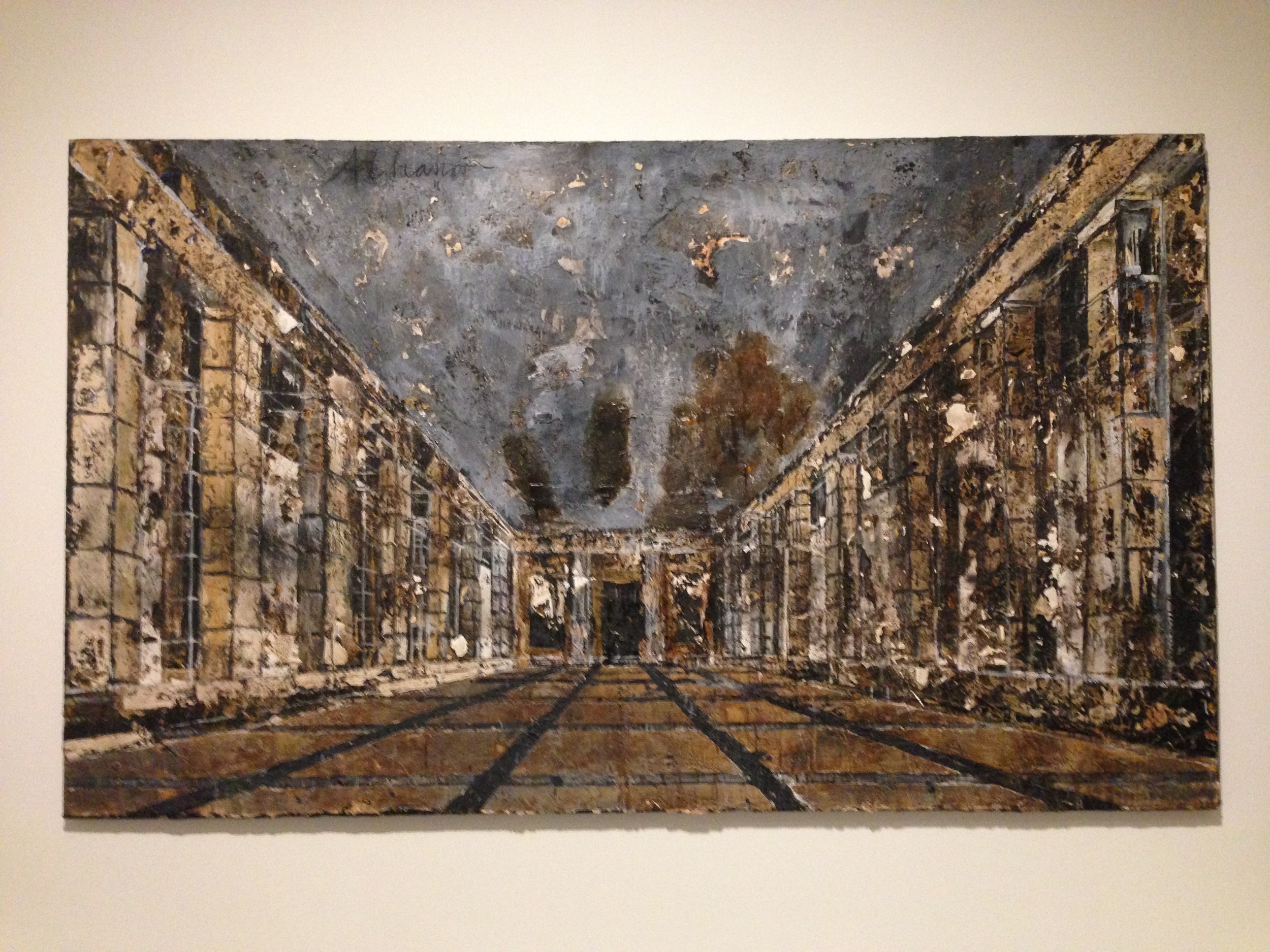 "Athanor" by Anselm Keifer (1983-84) Athanor is haunting. Athanor is decrepit, gritty, and hollow, but somehow very much alive. At first glance, I thought this modern iteration of a Renaissance perspective piece was too simple to truly appreciate. Then, I studied Keifer's detailing: the canvas is scorched, the paint is cracked, and included objects jump off the wall to grant Athanor an unsettling space it almost feels like it shouldn't occupy. The title alludes to the mythical furnace alchemists used to "purify" lead into gold, but is here used sardonically to allude to the evils of Nazi "purification" - a subject the German-born Keifer (b. 1945) didn't experience firsthand, but felt the reverberations of throughout his life. Athanor truly is a work you must feel in person. More information on Anselm Keifer here .