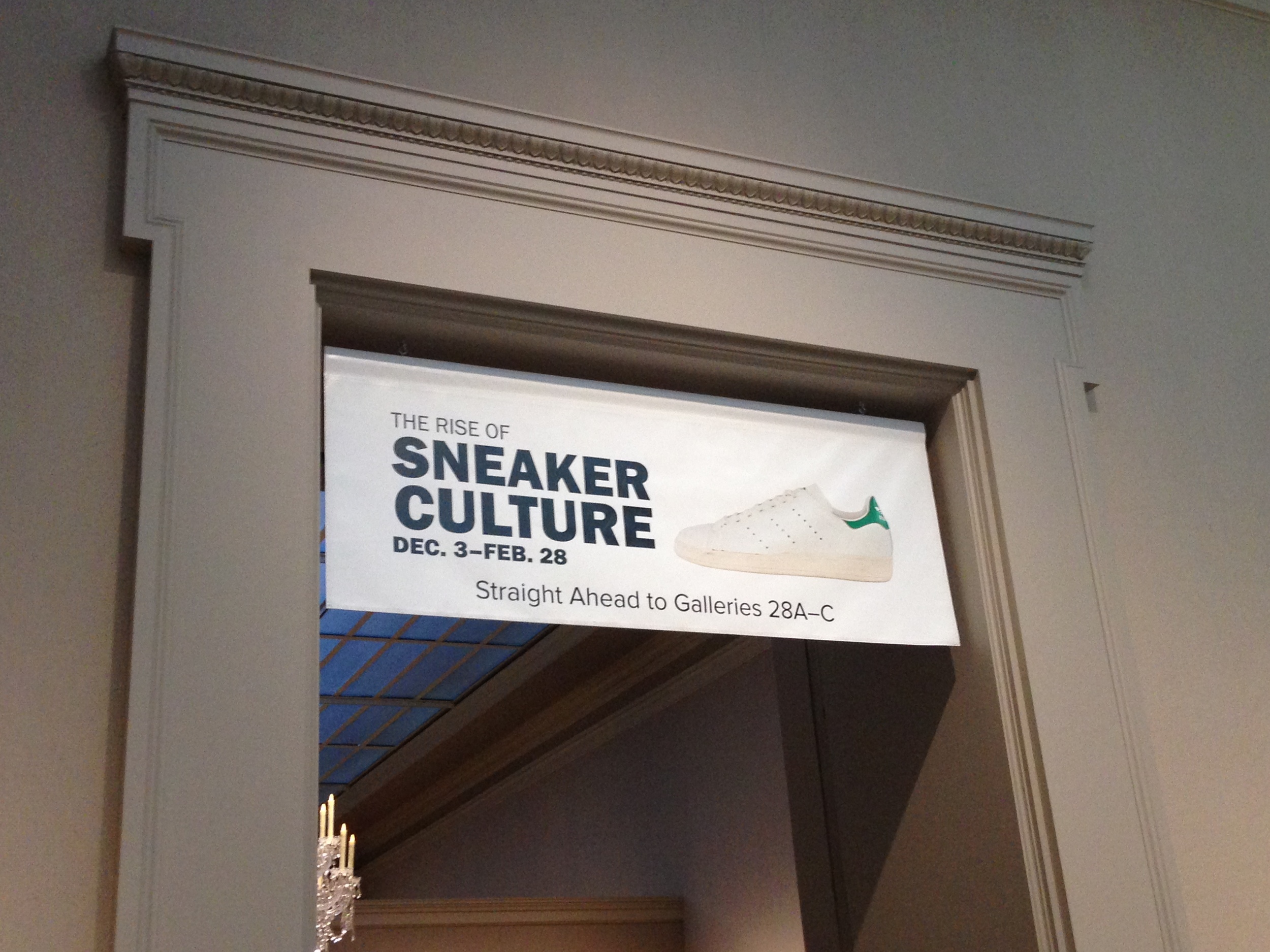Banner promoting "The Rise of Sneaker Culture" at the Toledo Museum of Art, Jan 2016