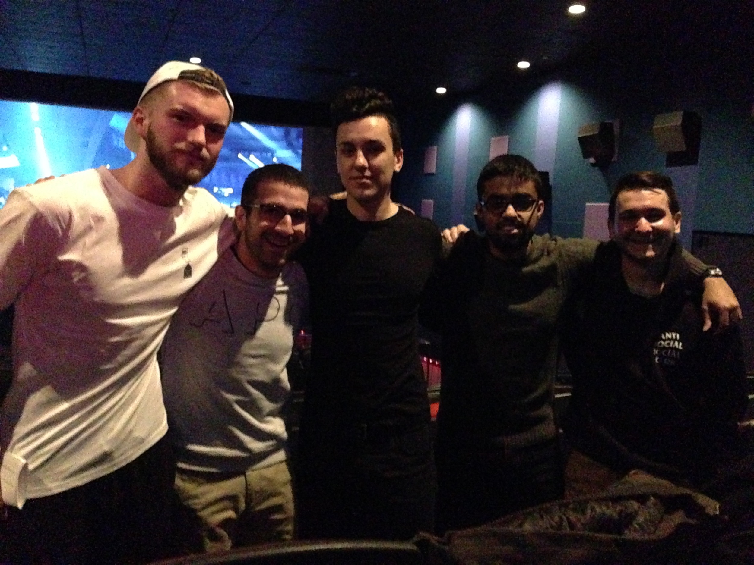 The author and friends, five of the 100+ who paid $35+ to watch a livestreamed fashion show. 