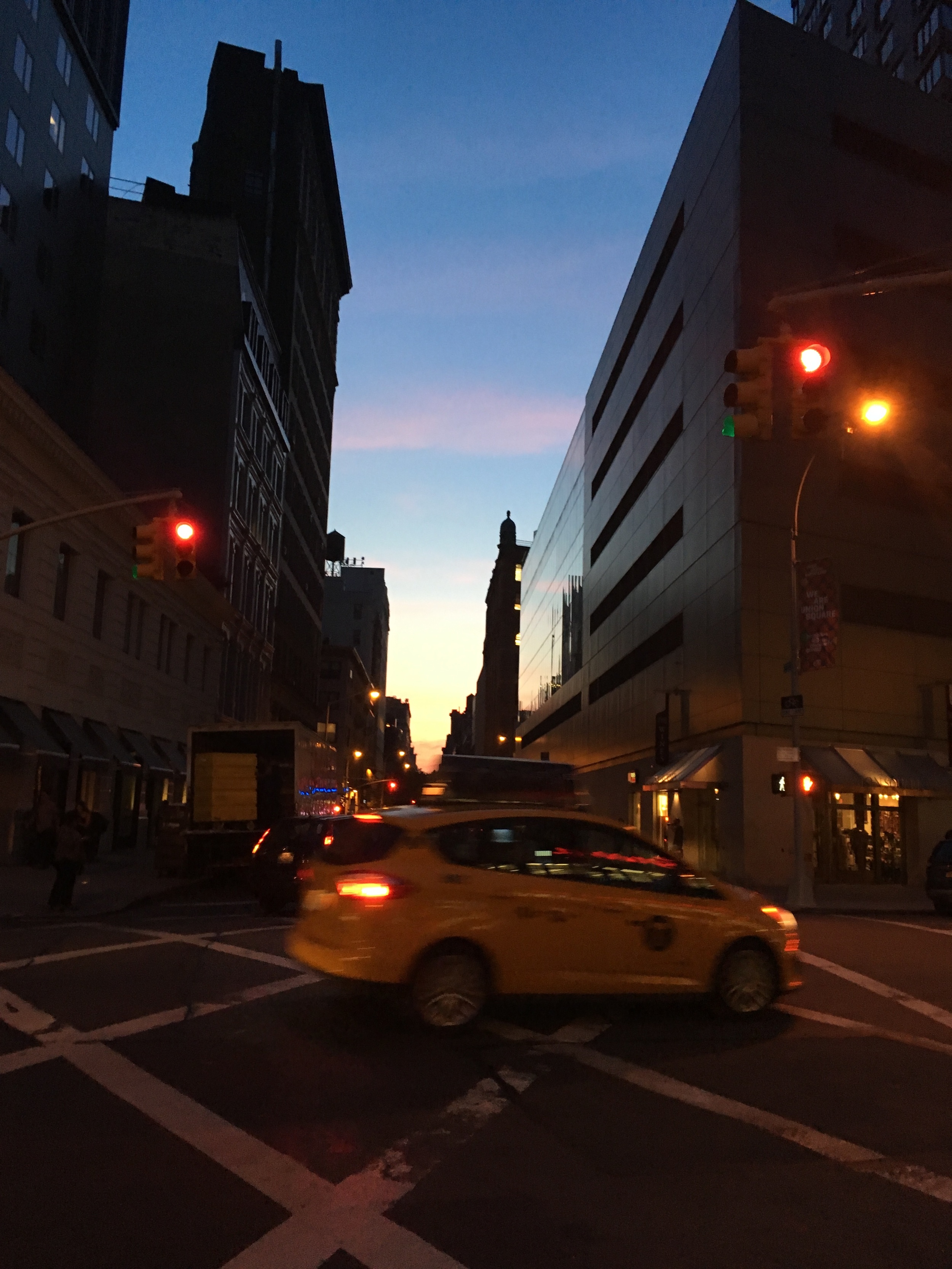 The sun sets over my first day in NYC.