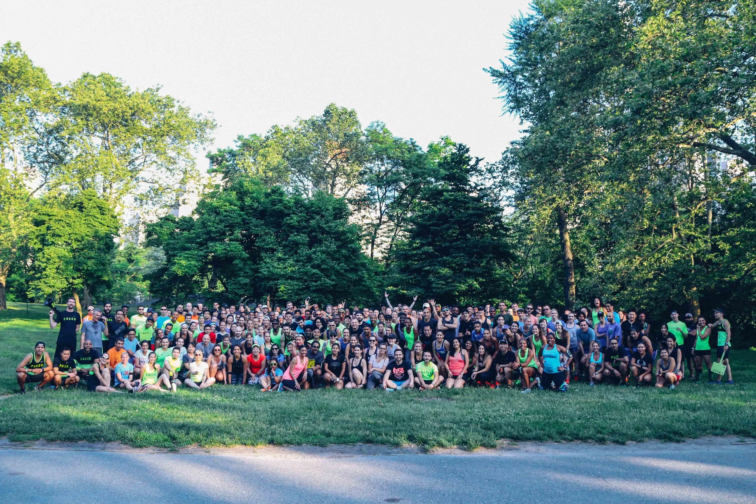 I wasn't kidding about the "hundreds of people" - I'm in the far back about one third of the way in from the left side of the group.
