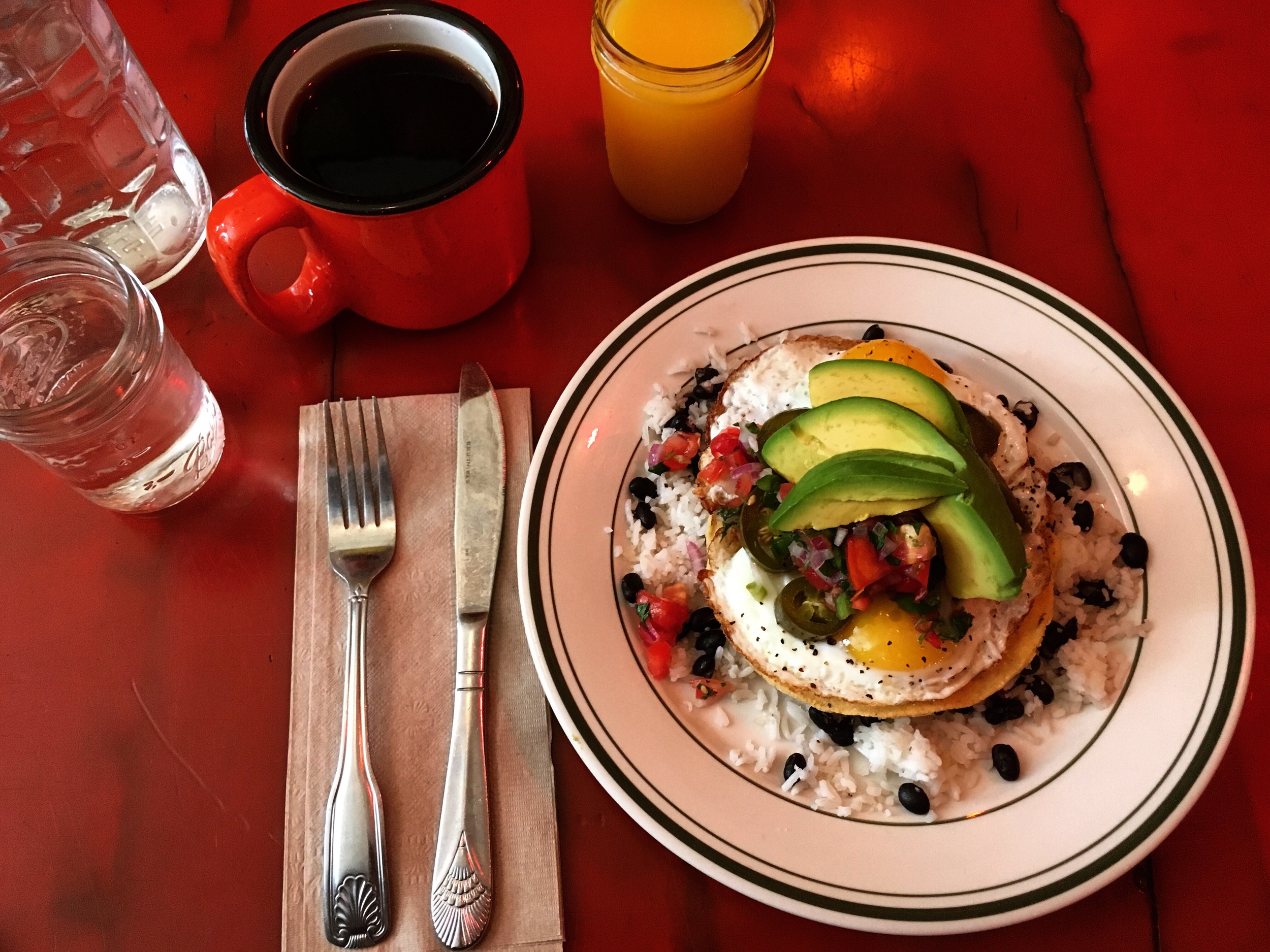 Heavenly Huevos Rancheros at Mudspot (307 E 9th St)