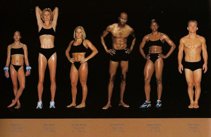In a famous exhibit, photographer Howard Schatz compared the diverse body types of Olympic athletes. While all different, there are some deep similarities between his subjects: namely, proportional muscles and defined cores.