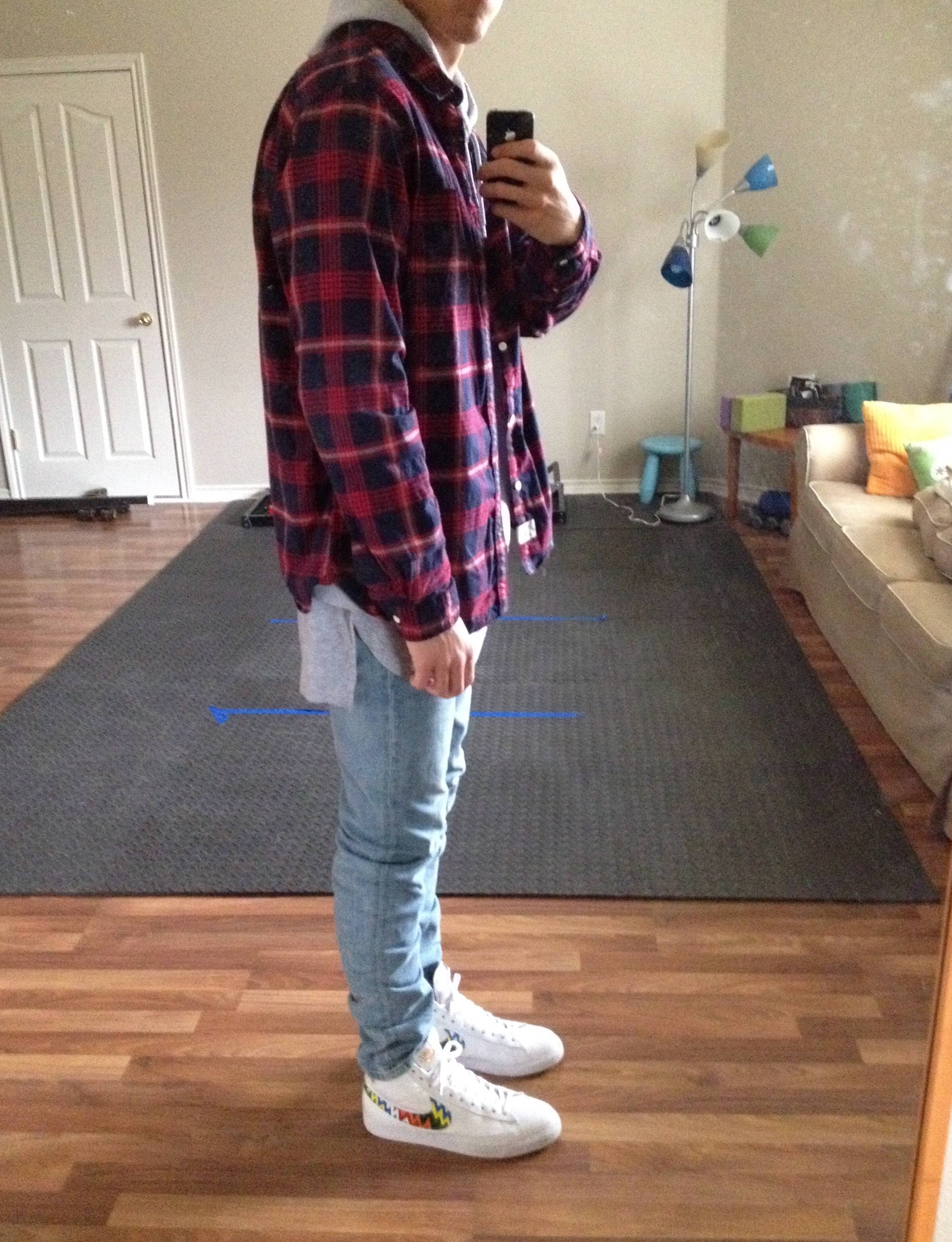 Both outfits above demonstrate wardrobe integration: a bolder statement piece complements the palette worn, and so, looks really goddamn cool. Zigzag Nike Blazers = grail tier. 