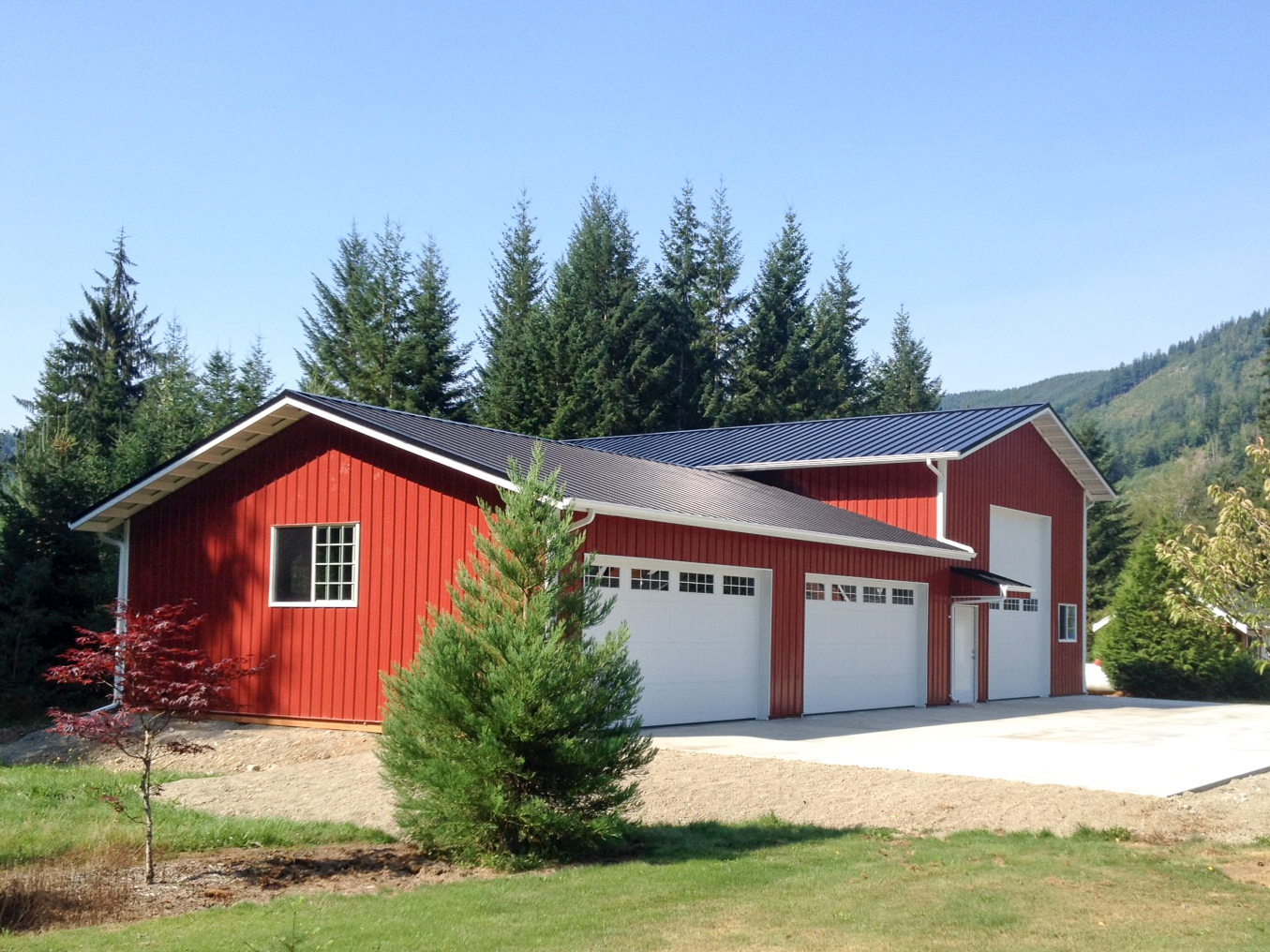 stall barn, barn, everson post frame construction, pole buildings