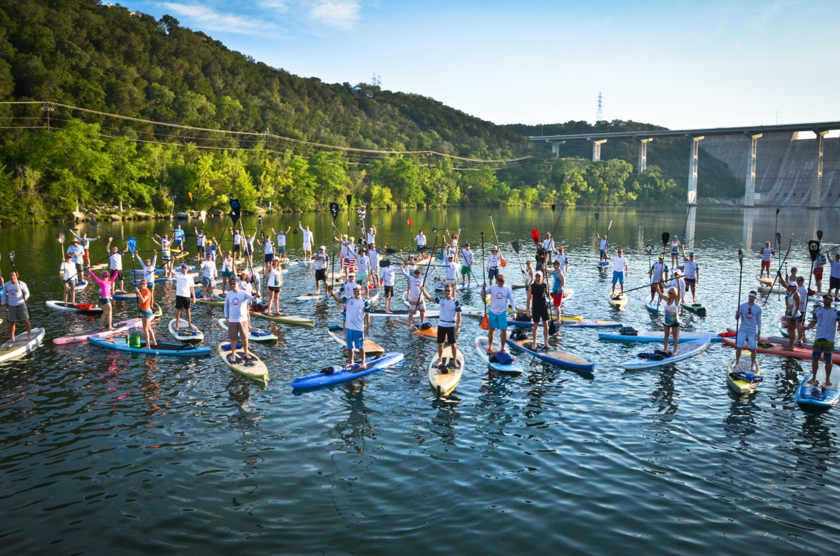 Participants at the local event, Dam That Cancer. 