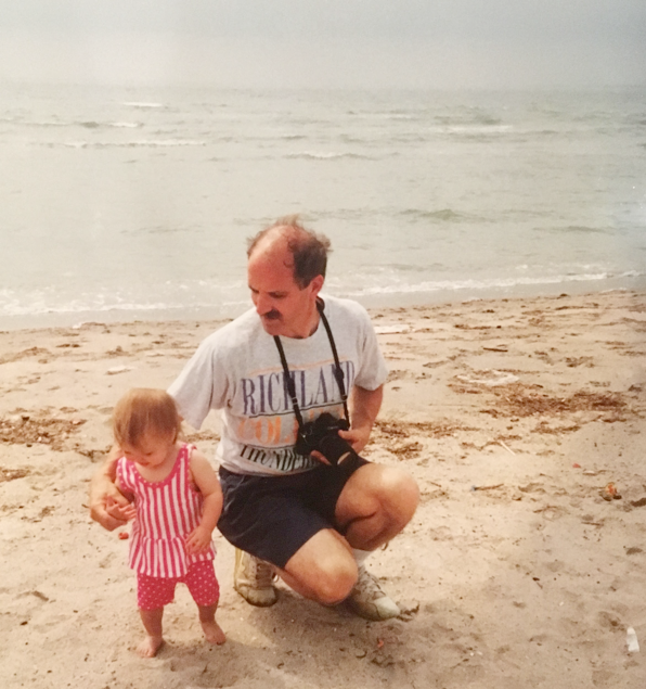 Liz with her dad in Cape Cod (the first trip where it was just the two of them!)