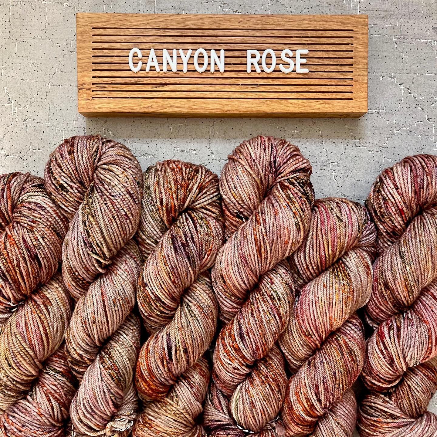 The last colorway in my autumnal collection - Canyon Rose &amp; honestly I want to make everything in this color! A muted pink with a plethora of fall color speckles.
~
Have a wonderful Thanksgiving week everyone!
.
.
#swiftyarns #yarnlover #indiedye