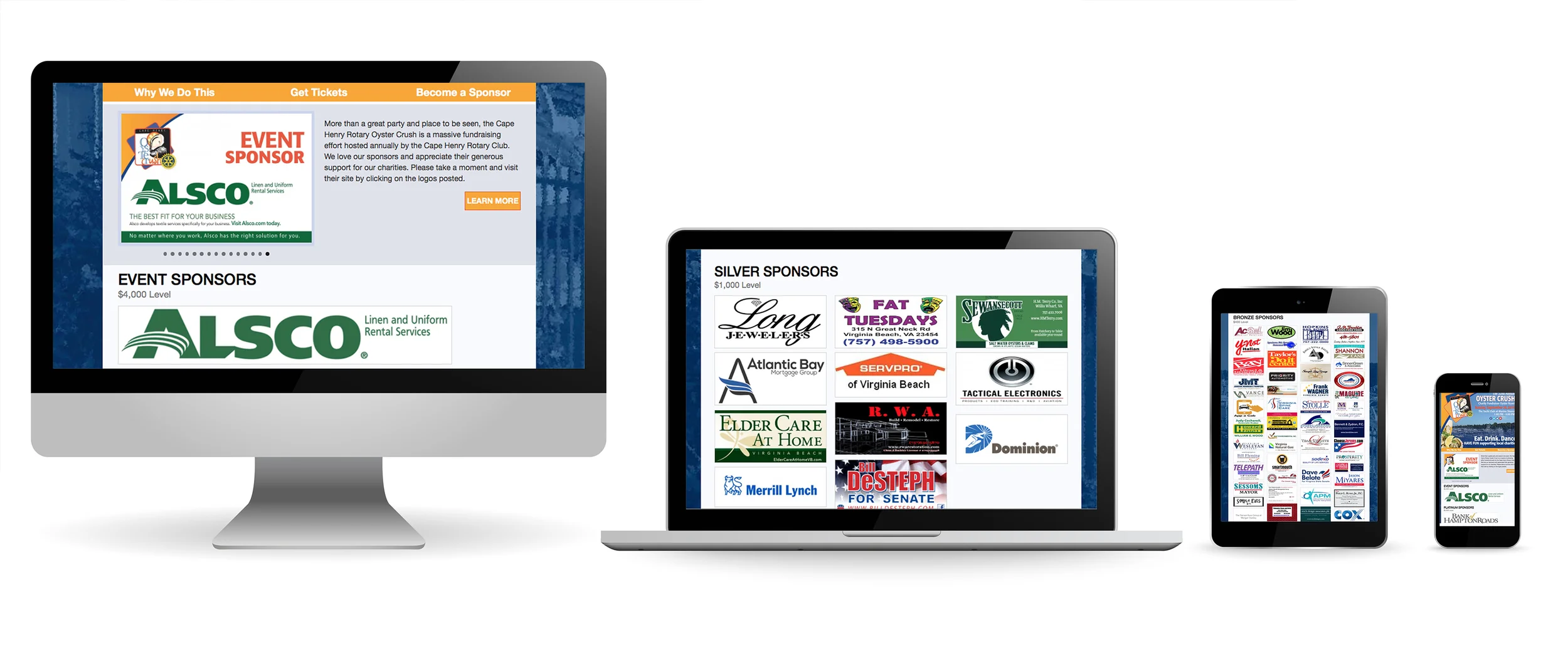 Sponsor support on Web Site