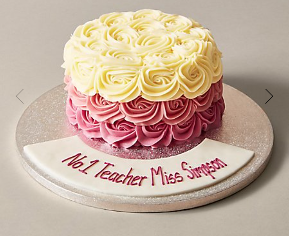 M&S pink and cream rose cake