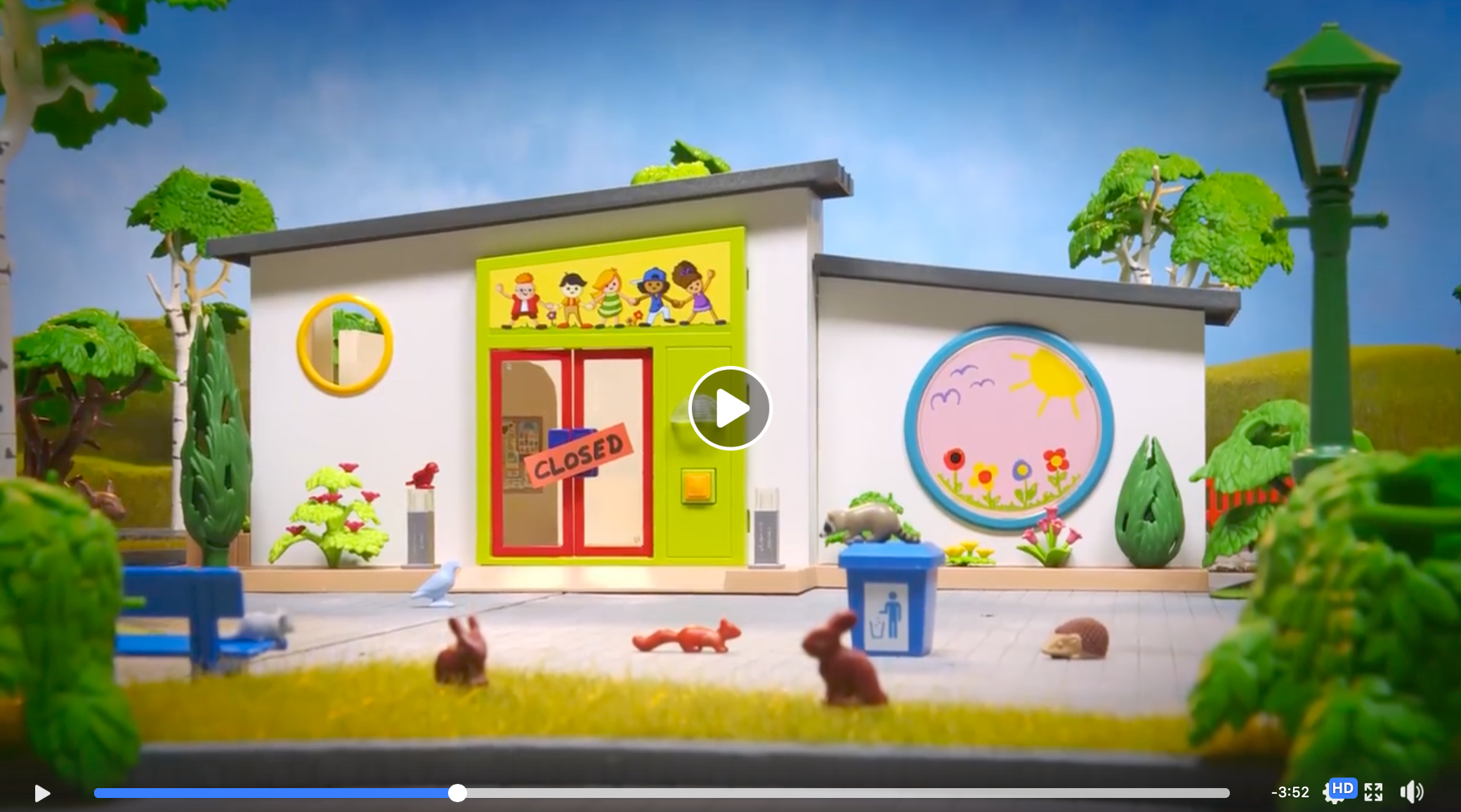 Screen grab of Smyth's Playmobil video explaining social distancing and Coronavirus science to kids