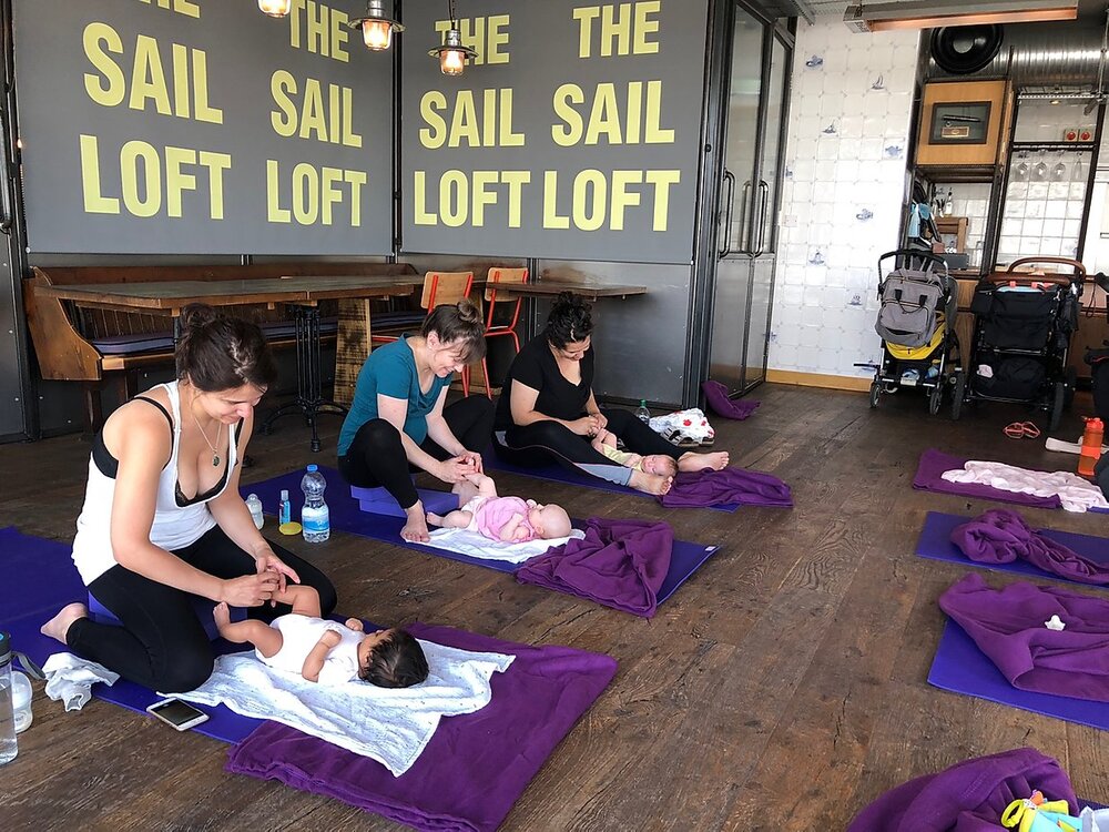 Baby Massage and Postnatal Yoga via zoom