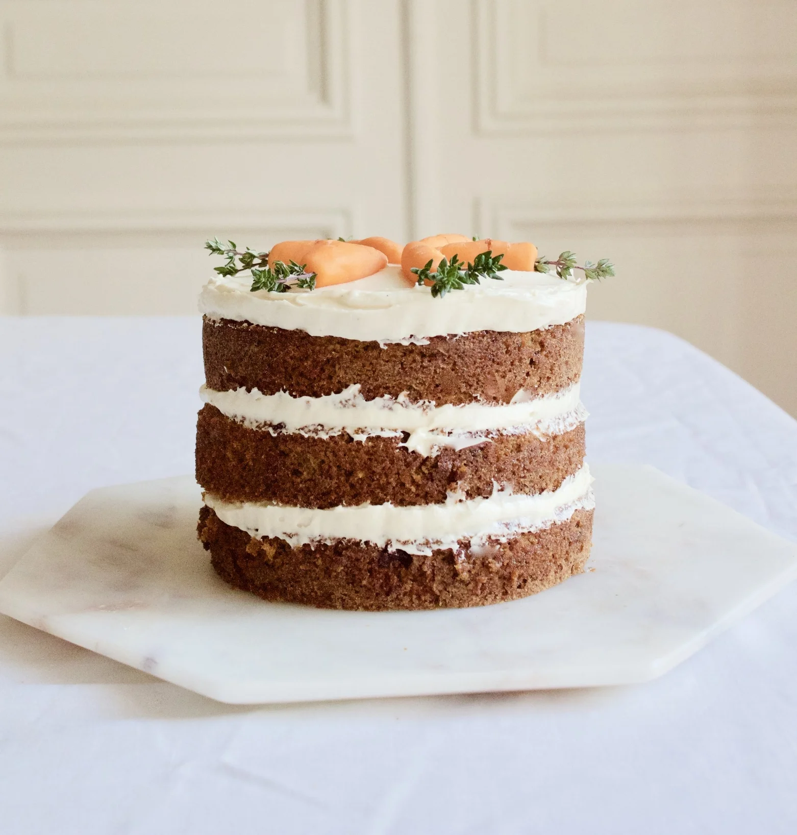 Carrot Cake with Tahini Cream Cheese Frosting