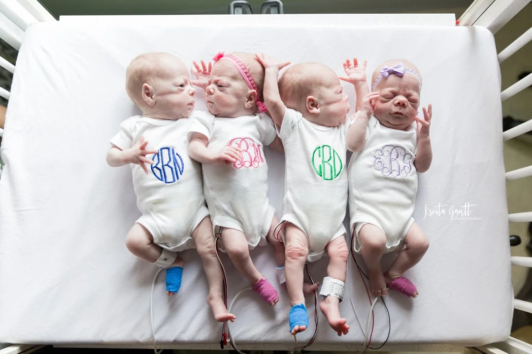 Queen City Quints | 27 Week Quintuplets | NICU Portraits | Charlotte, North Carolina NICU Photographer | Krista Gantt Photography