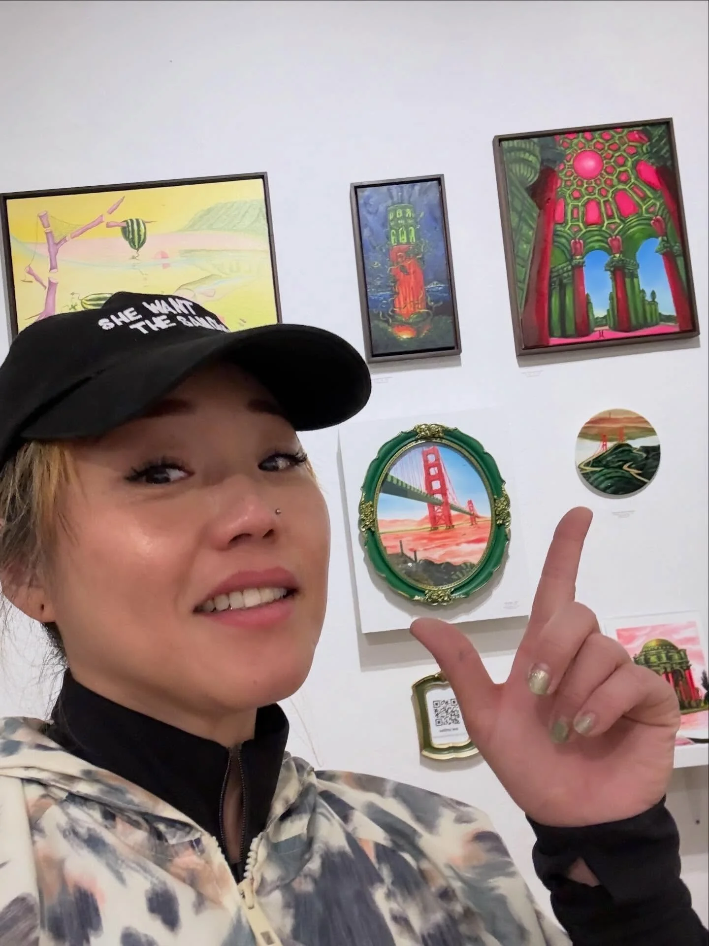 Indulge in local art &amp; the spirit of the city ✨So excited to share new work in the March 2026 group show at @sfcityartgallery! 🍉💚 Continuing my love letter to San Francisco with more iconic landmarks like the beloved Palace of Fine Arts, while 