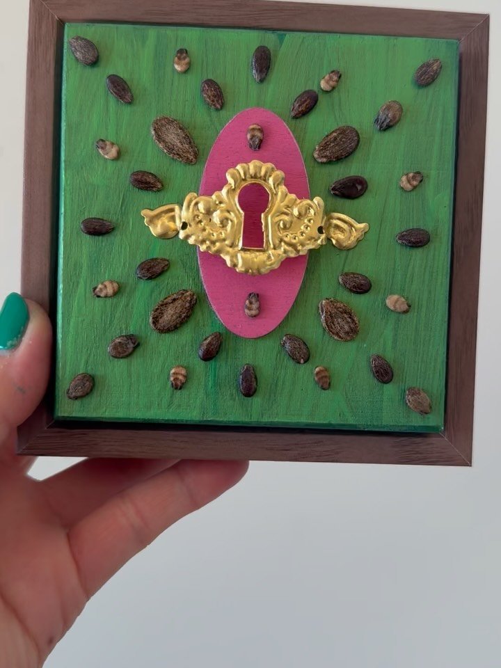 My Latest seed art titled &ldquo;Good Seed Bad Seed&rdquo; is now up at @sfcityartgallery for the May group show! This piece includes 3 watermelon varietals: Moon &amp; Stars, Crimson Sweet &amp; K7 (from my personal seed collection)🍉💚❤️&zwj;🔥

Th