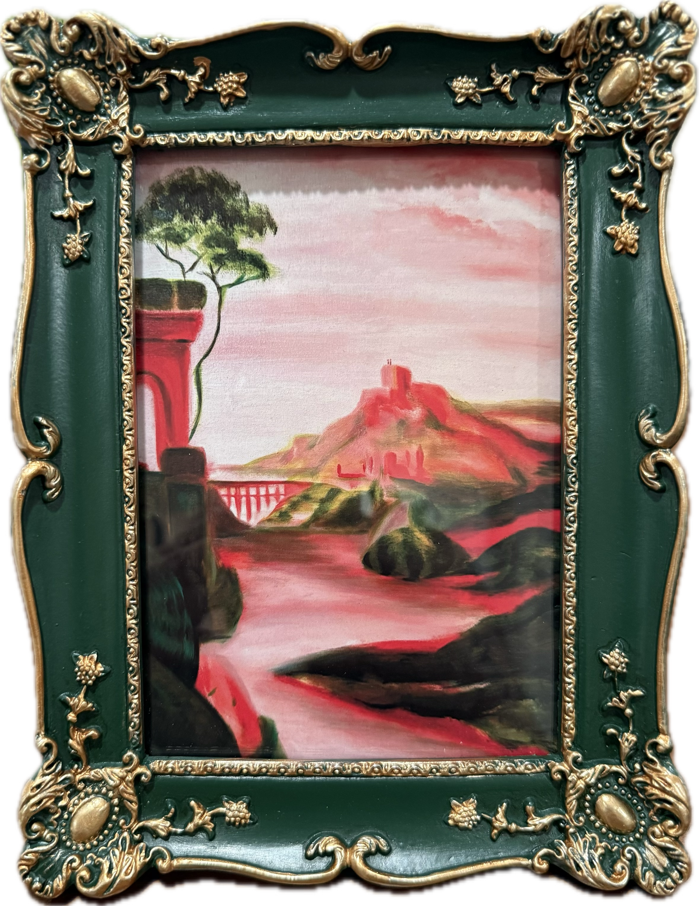 Enchanted Castle print | Antique-style Baroque Frame