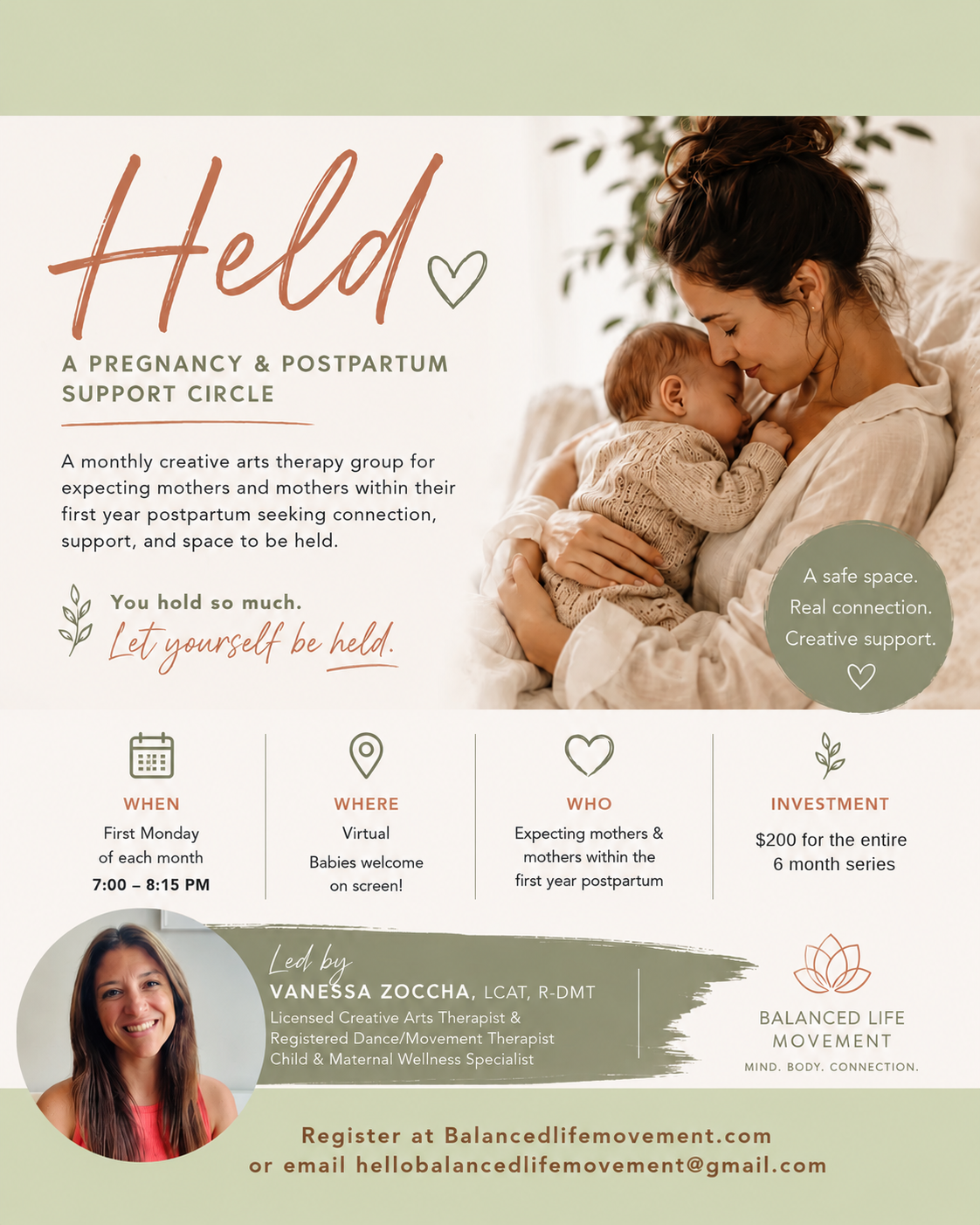 Held: A 6-Month Pregnancy & Postpartum Support Circle