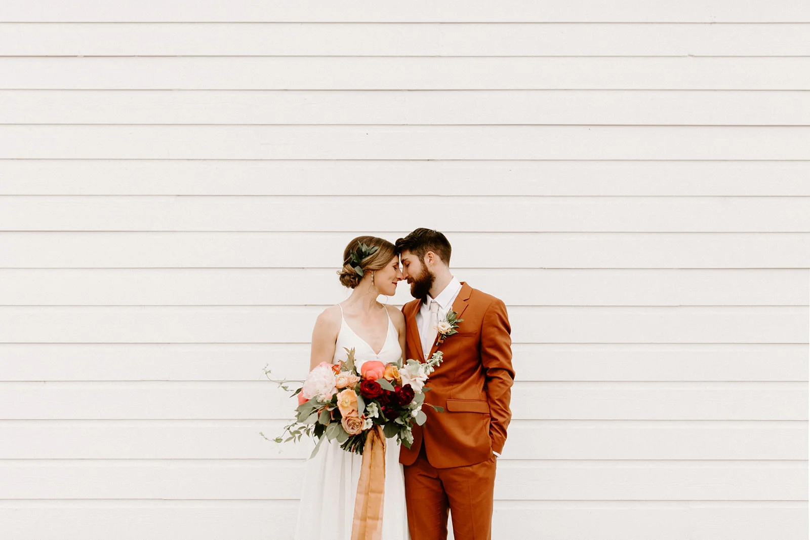 A bride and groom photo at their Butler Barn wedding in Oregon
