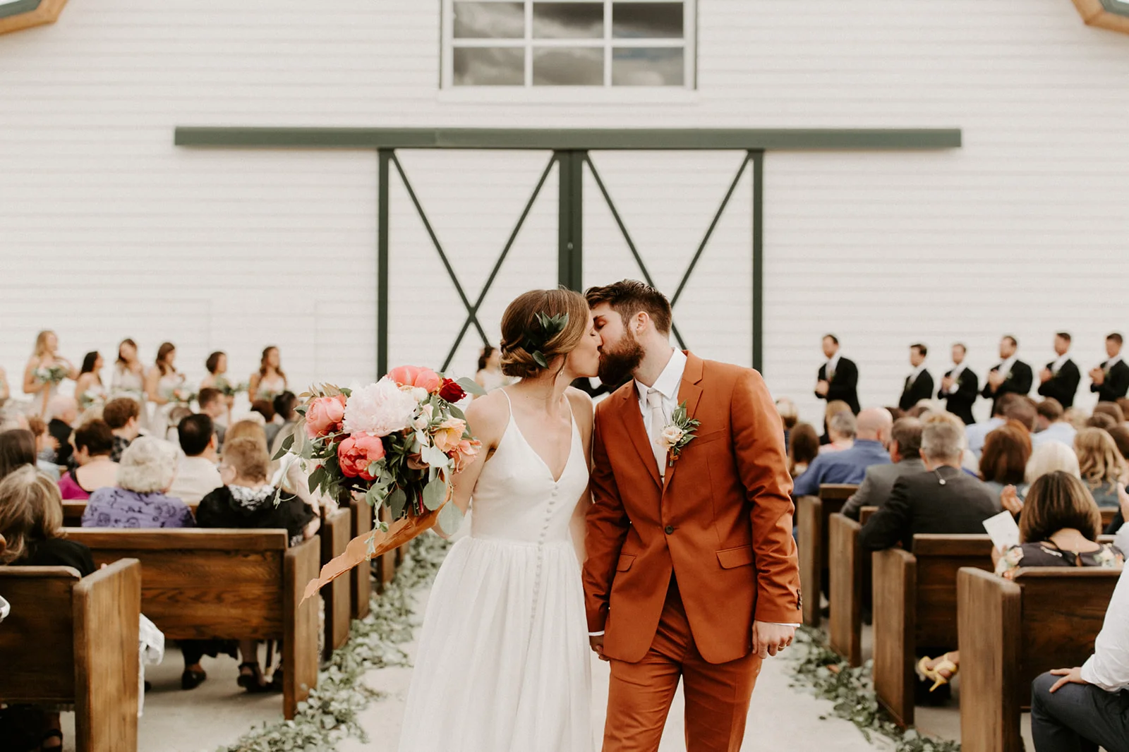 A wedding ceremony at The Butler Barn