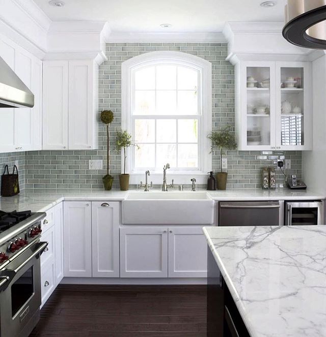 Working on a home reno &amp; dreaming of the perfect white kitchen. What do you think?!
.
.
.
#home #Renocation #kitchen #whitekitchen #classic #homedesign #interiordesign #potterybarn #farmsink #subwaytile #MainLine #philadelphia #realestate #realto