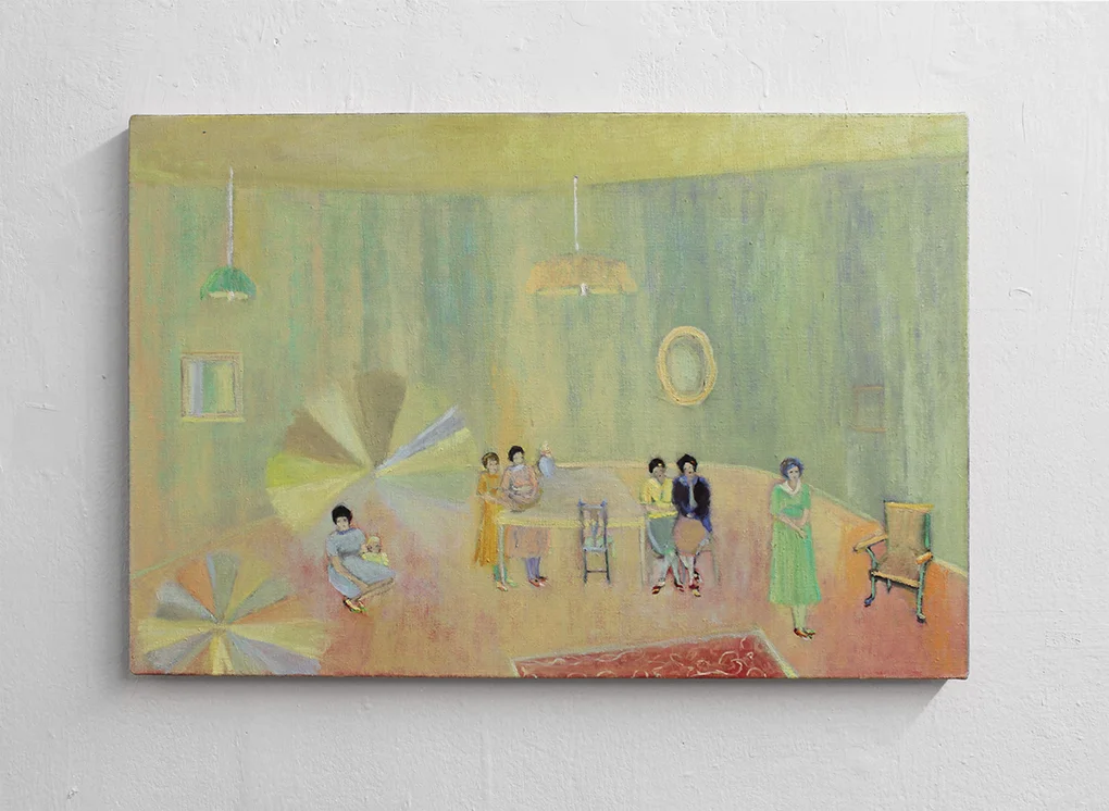 Jacqueline Utley, Her Room Gathering, 40 x 60 cm, Oil on linen, 2017