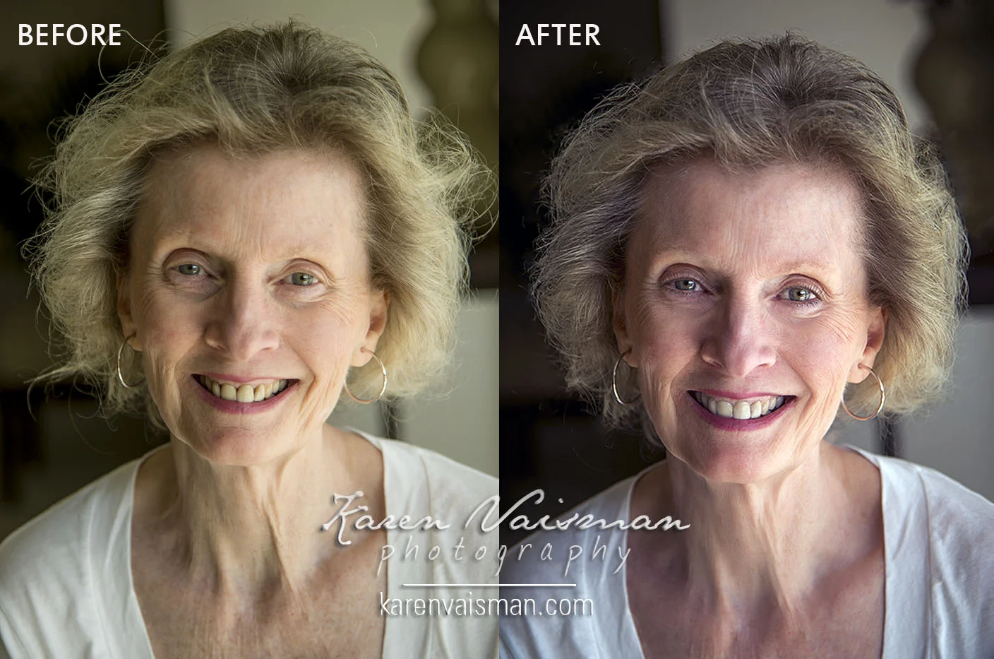 Before and After - Digital Makeup, Hair and Makeover - Westlake Village, Malibu - Karen Vaisman Photography (818) 991-7787