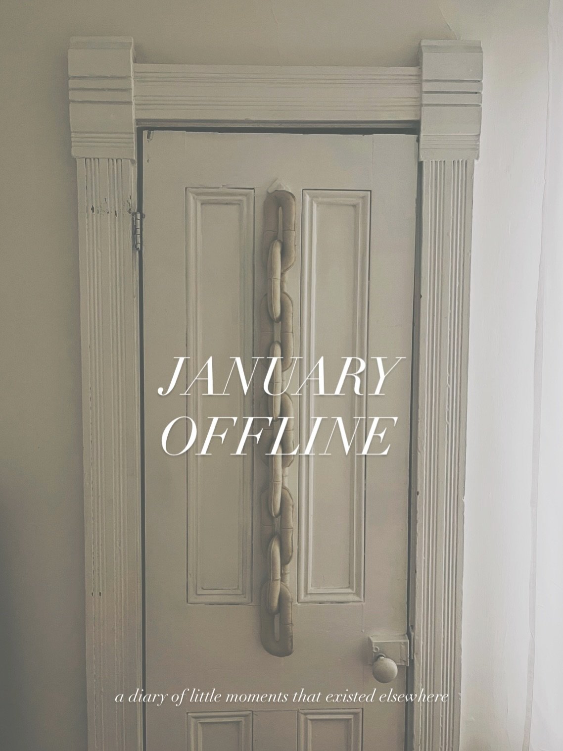 january online was about staying informed &amp; bearing witness.

january offline was about regrouping, offering support, &amp; engaging with self discipline. 

&lsquo;january offline&rsquo; is a diary of a few moments that i welcomed this past month