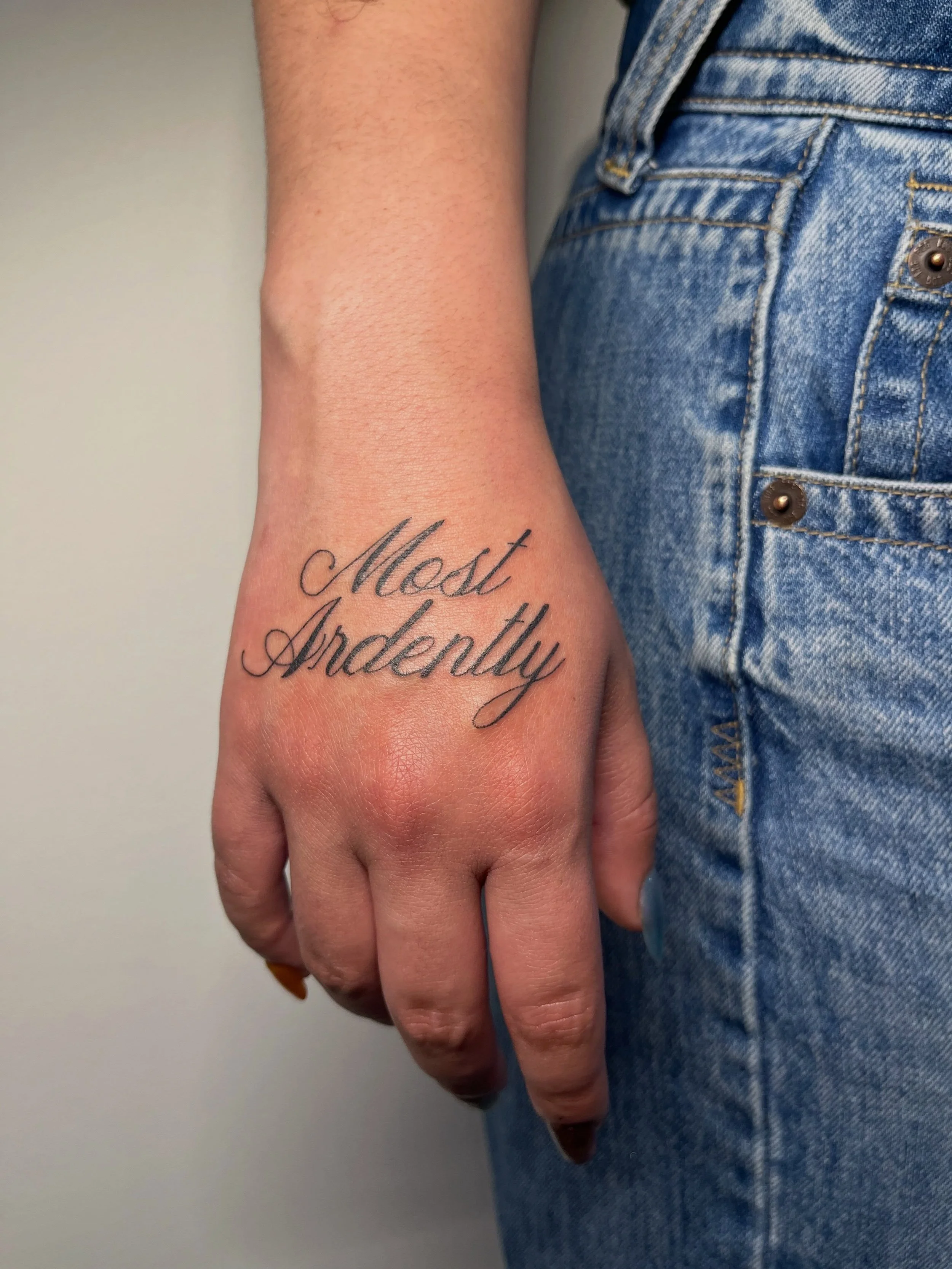 hand poked, for tristen forever - more hands pls!! 💕 back to NY on thurs, will be sending out my JUNE email on wednesday may 26 and booking on may 29 🫦🫦