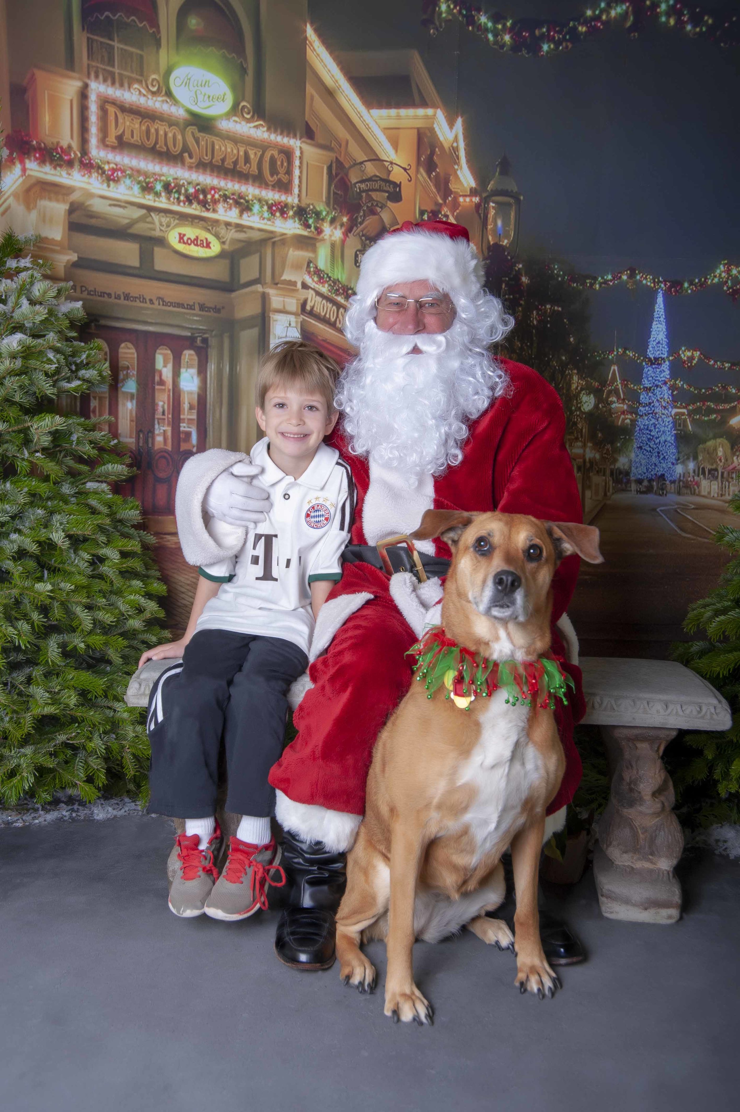 A Boy, his Dog and Santa!